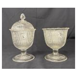 2 Hobbs, Brockunier & Co. Ribbed Ivy Sugar Bowls