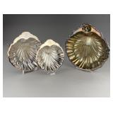 Three Silverplated Shell-Shaped Serving Bowls