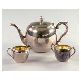 Art Silver Co. 3 Piece Silverplated Tea Service