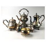 Wilcox Du Barry-Floral Border Silverplated Tea Set