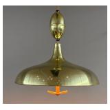Mid Century Modern Brass Saucer Pendant Light