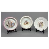 3 German Ceramic Children's Plates