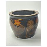 Chinese Ceramic Black Lacquer Style Planter