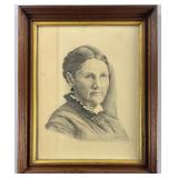 Framed 19th Century Original Charcoal Portrait