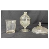 EAPG Pressed Glass Compote & Spooner Group