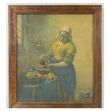 Framed Print of 'The Milkmaid' by J. Vermeer