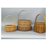 3 Decorative Loop Woven Baskets