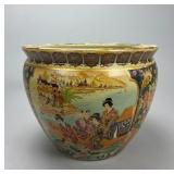Royal Satsuma Hand-Painted Ceramic Jardiniere