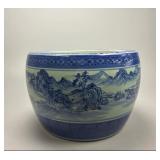 Large Blue & White Ceramic Jardiniere Planter