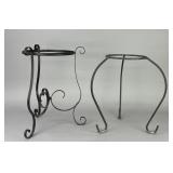 2 Wrought Iron Plant Stands w/ Scrollwork Design
