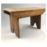 Antique Hand-Made Primitive Rectangular Wood Bench