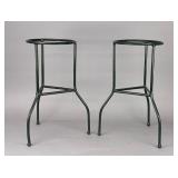 Pair of Hunter Green Minimalist Metal Plant Stands