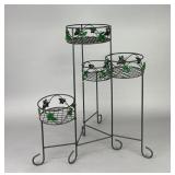 Quad-Level Metal Plant Stand with Ivy Motif