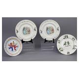 4 Children's Decorative Ceramic Plates