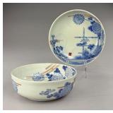 2 Antique Hand-Painted Imari Bowls w Rhododendrons