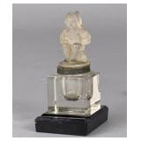 Antique Frosted Glass Santa Ink Well