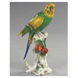 Capodimonte-Style Porcelain Parakeet Figure