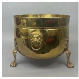 Footed Indian Hand-hammered Brass Planter