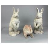3 Garden Rabbit Figures
