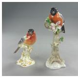 Porcelain Bullfinch Figurines, Royal Worcester