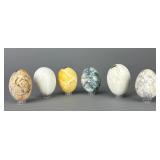 6 Italian Alabaster/Marble Stone Easter Eggs