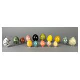 15 Polished Marble Stone Eggs Group