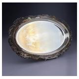Footed Shallow Oval Silverplated Serving Dish