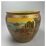 Large Satsuma-Style Ceramic Jardiniere Cachepot