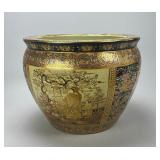 Royal Satsuma Hand-Painted Porcelain Jardiniere