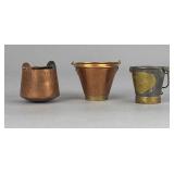 3 Miniature Copper and Brass Vessels