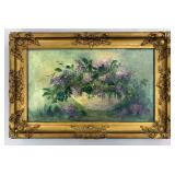 Framed Original Lilac Still Life Oil Painting