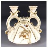 1888 Royal Worcester Porcelain Candle Holder