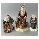 June McKenna Santa Claus Figurines, Set of 4
