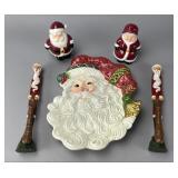Holiday Ceramic Santa Decor Grouping