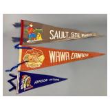 Set of Three Canadian Felt Pennants