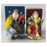 Pair of Santa Claus Figurines w/ Boxes