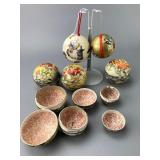 Holiday Paper Mache Ornaments Set