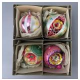 Sears Glass Christmas Ornaments, Set of 4