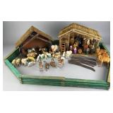 Wooden Nativity Set with Figurines