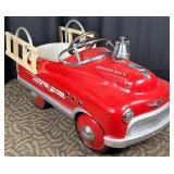 Metal Pedal Car Fire Truck, Approx. 21 inches wide