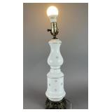 White Ceramic Snowflake Design Table Lamp