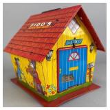Tin Lithographed Wind-Up Doghouse Toy