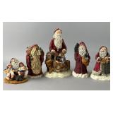 June McKenna Santa Claus Figurines, Set of 5
