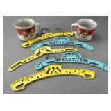 Ceramic Mugs with Plastic Hangers