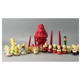Assorted Wax Holiday Figures and Candles