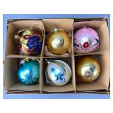 Vintage Glass Christmas Ornaments Set