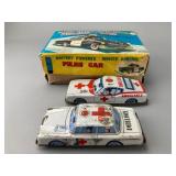 Tin Toy Car Set with Police and Ambulance
