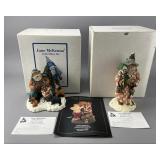 June McKenna Resin Santa Figurines, Pair