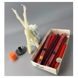 Assortment of Candles with Holder