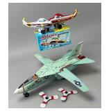 Tin Litho Helicopter Set & Jet Airplane